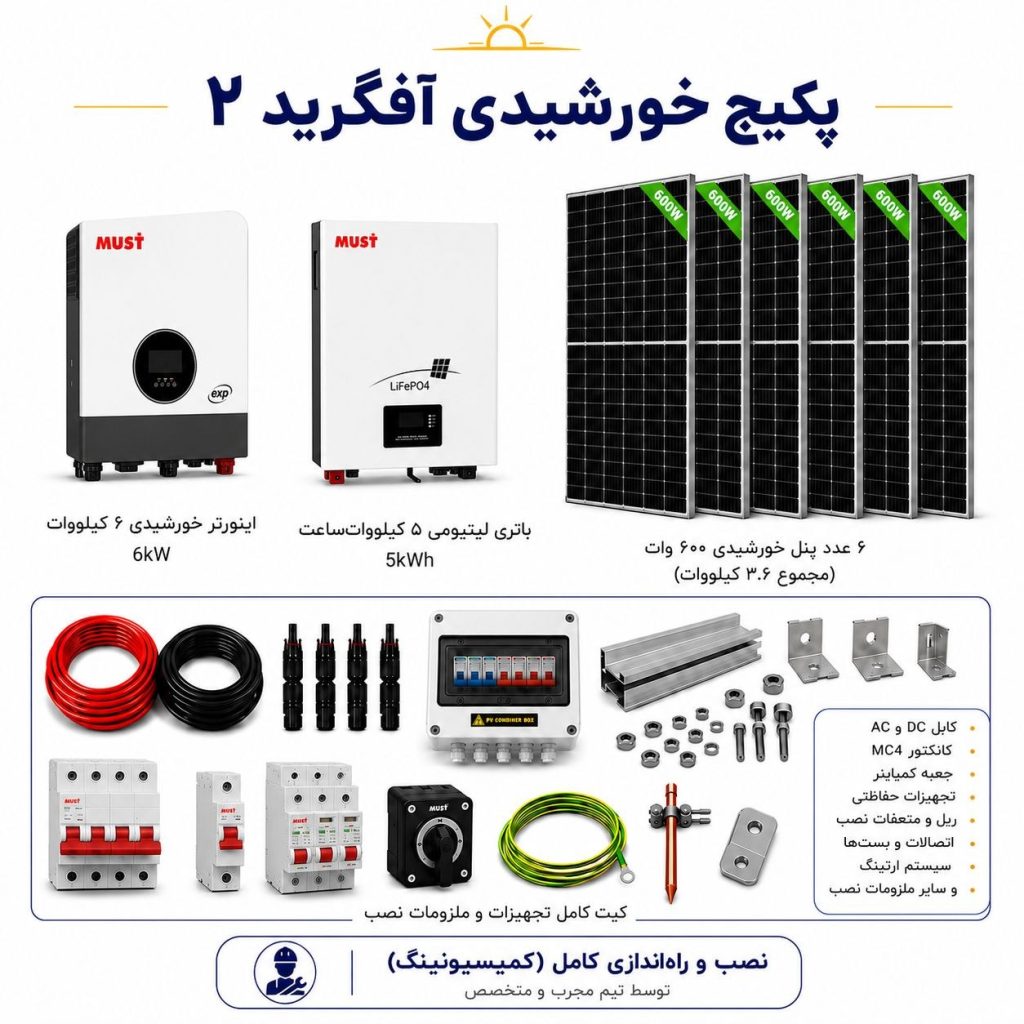 پکیج سیستم خورشیدی آفگرید شماره ۲