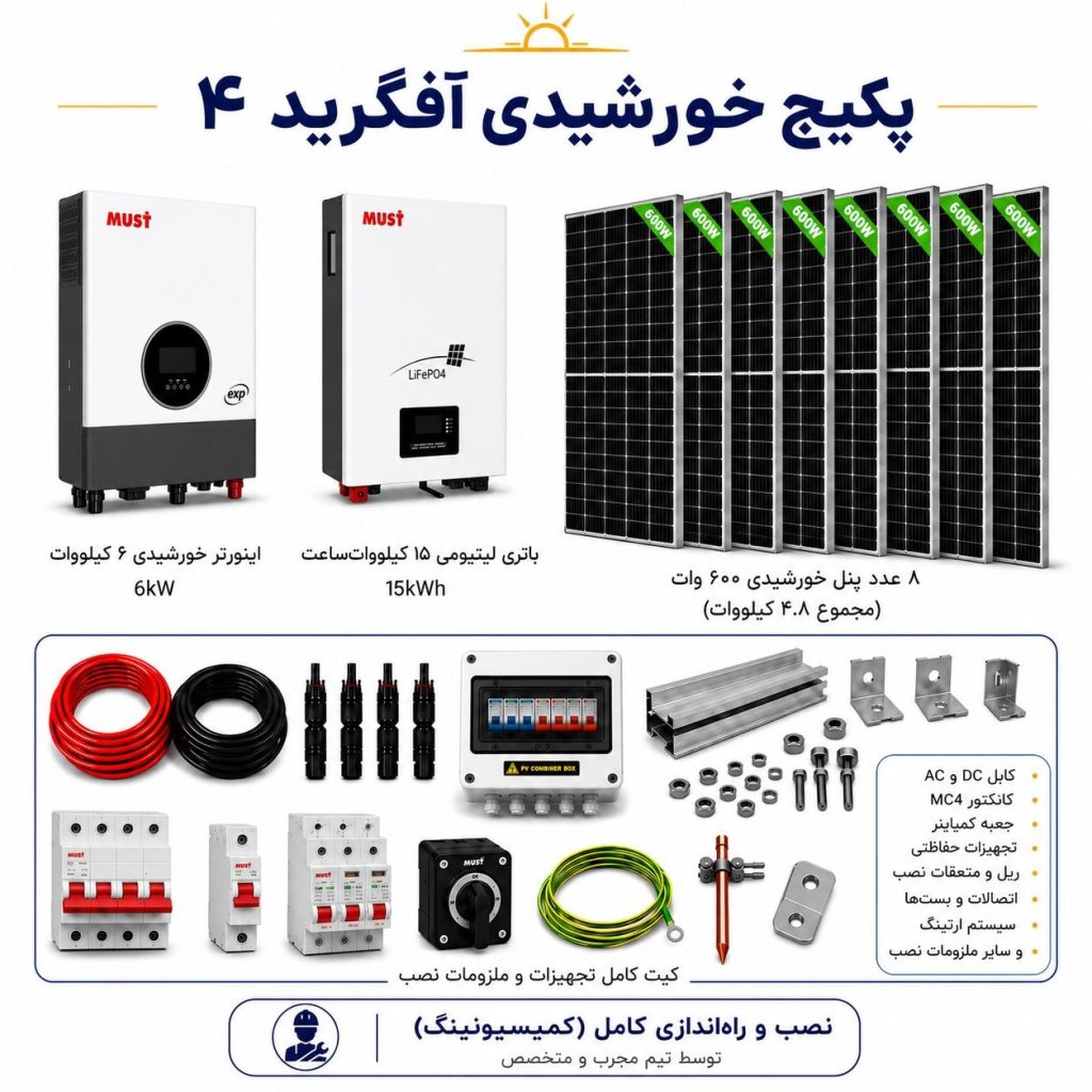 پکیج سیستم خورشیدی آفگرید شماره ۴
